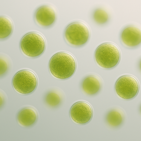 Chlorella vulgaris under microscope