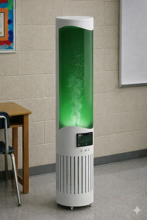O2 Head Wall Tree Liquid Tree | Oak| True HEPA + Oxygen Production | 99.99% Dust Removal ...